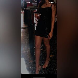 WINDSOR black mini sequin dress